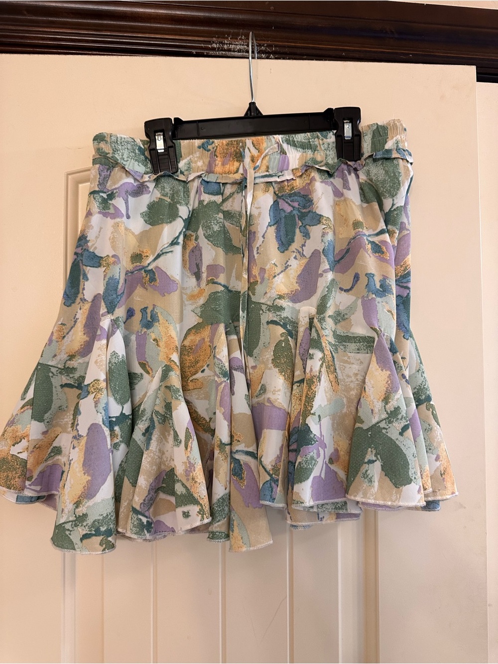 Floral Pastel Ruffle Mini Skort - Multicolor